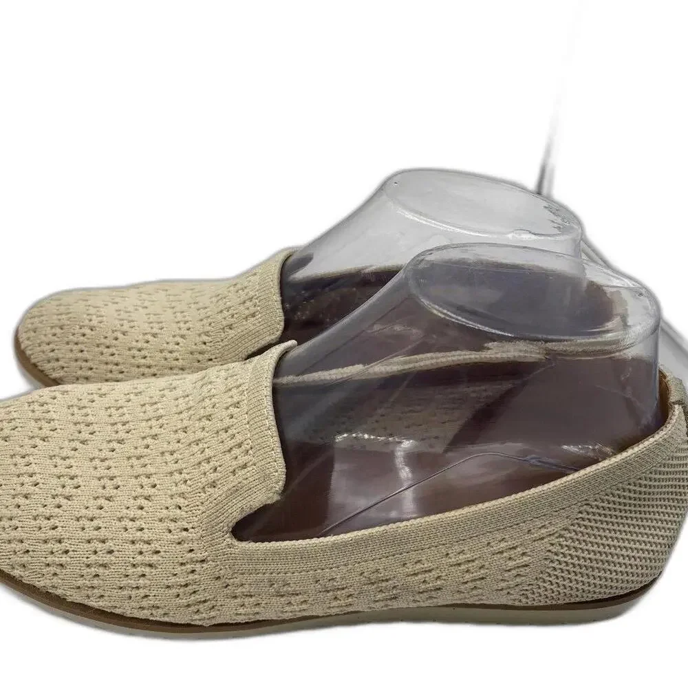 Zodiac Women's Shoes Tan Cream Size 8 M Kit Knit Loafers Slip On Flats Birch